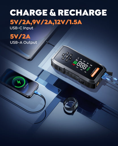 Car Battery Jump Starter with Air Compressor, 4500A Powerful Battery Jumper Starter Portable with 150PSI Auto-Pause Pump, 12V Jump Box for Car Battery with 10-Safety Protection(9L Gas/8L Diesel)