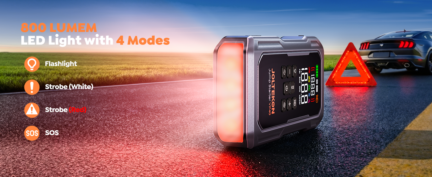 6000A 160PSI 9-in-1 Car Battery Jump Starter with Air Compressor & Air Blower (All Gas 12L Diesel), Battery Jumper Starter Portable Jump Box for Car Battery with 800LM Light/18W Fast Charge