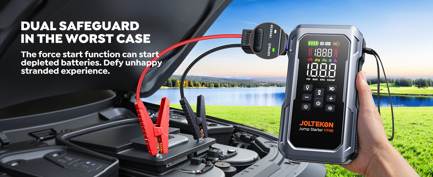 6000A 160PSI 9-in-1 Car Battery Jump Starter with Air Compressor & Air Blower (All Gas 12L Diesel), Battery Jumper Starter Portable Jump Box for Car Battery with 800LM Light/18W Fast Charge
